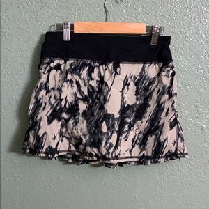 lululemon athletica Black and White Tie-Dye Skort
